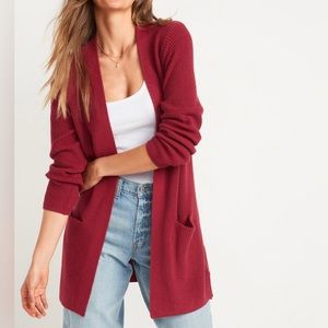 Old Navy Textured Shaker-Stitch Longline Open-Front Cardigan Sweater